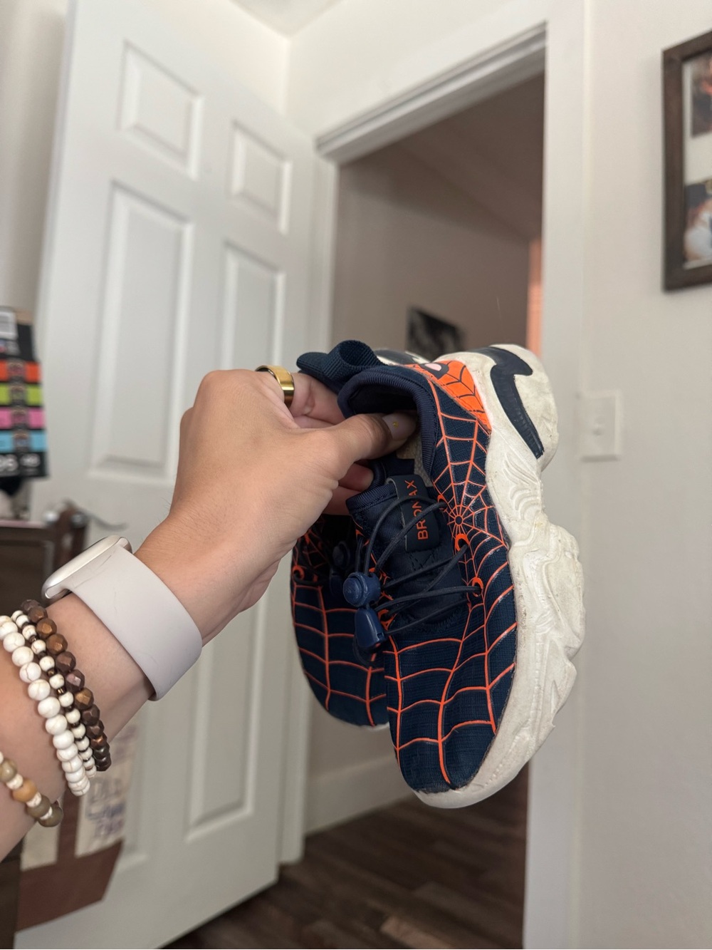 Navy & Orange Kids Spiderman Sneakers